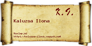 Kaluzsa Ilona névjegykártya
